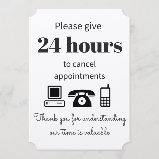 Aviso de cancelamento (Frente)