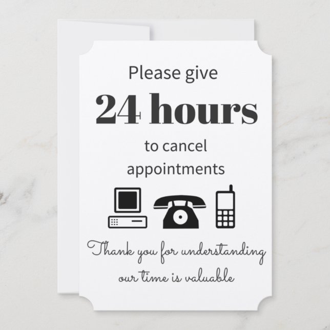 Aviso de cancelamento (Frente)