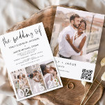 Aviso de Casamento de Código QR de Orçamento<br><div class="desc">Anuncie seu dia especial com estilo e economia usando nosso Convite de Casamento de Caligrafia de Código QR de Orçamento. Este convite para baratos combina tecnologia moderna com elegância de eterno. Apresentando um belo design de caligrafia com letras manuais e um código QR, este convite permite que você compartilhe sua...</div>