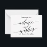 Aviso de Casamento e Cartão de Desejo<br><div class="desc">Cartões de conselho bonitos com um dorso sem linhas para os convidados escreverem e assinarem</div>