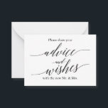 Aviso de Casamento e Cartão de Desejo<br><div class="desc">Cartões de conselho bonitos com um dorso sem linhas para os convidados escreverem e assinarem</div>