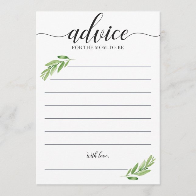 Aviso de Chá de fraldas Verde para mamãe ser Cartõ (Frente)