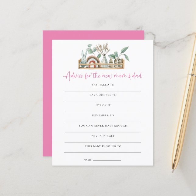 Aviso de Jogo de Boho de Orçamento Novo Chá de fra (Frente/Verso In Situ)