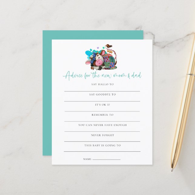 Aviso de Jogo de Orçamento Novo Chá de fraldas de  (Frente/Verso In Situ)