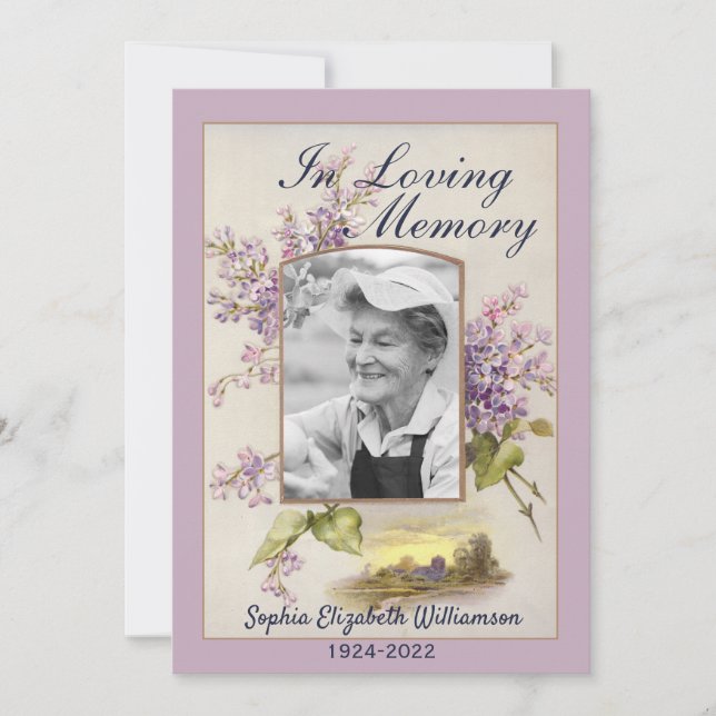 Aviso de morte Cartão de Acordo Funeral (Frente)