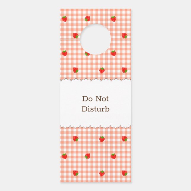 AVISO DE PORTA 文字　カスタム（いちご+チェリー） ドアノブサイン (Frente)