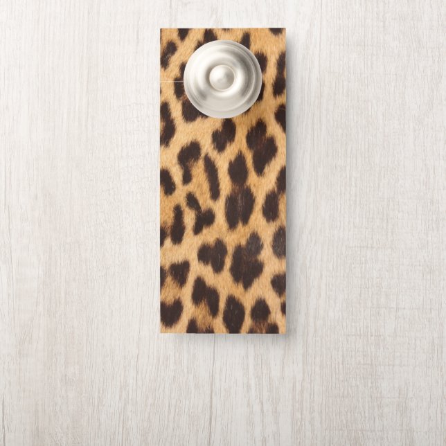 Aviso De Porta a impressão do leopardo girino não perturba (Na maçaneta)