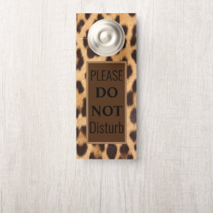 Aviso De Porta a impressão do leopardo girino não perturba