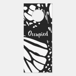 Aviso De Porta Abstrato Monarch Butterfly Wing - Ocupado/Vacante