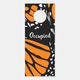 Aviso De Porta Abstrato Monarch Butterfly Wing - Ocupado/Vacante