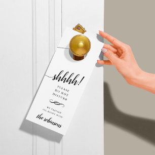 Aviso De Porta Ampersand Monograma Weding Welcome/Do Not Disturb