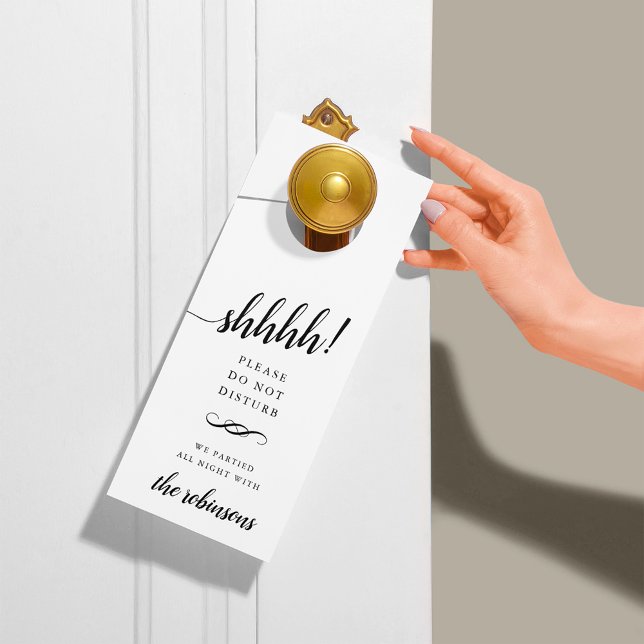 Aviso De Porta Ampersand Monograma Weding Welcome/Do Not Disturb (Criador carregado)