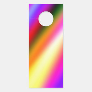 Aviso De Porta Arco-íris abstrato pastel cor-de-rosa-azul ombre