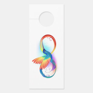 Aviso De Porta Arco-íris Hummingbird com símbolo Infinito
