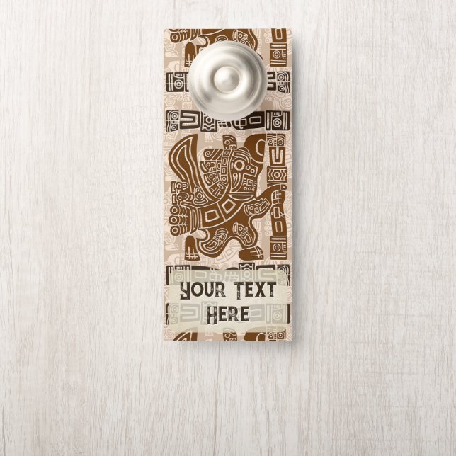 Aviso De Porta Arte Antiga Tribal do Guerreiro de Águia Asteca (Na maçaneta)