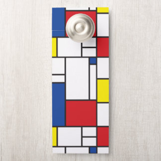 Aviso De Porta Arte Moderna De Stijl Geométrica Minimalista Mondr