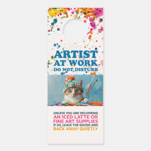 Aviso De Porta Artista trabalhando. NÃO PERTURBE (dupla face)