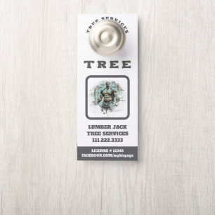 Aviso De Porta *~* Artsy Lumber Jack Tree Services QR Door
