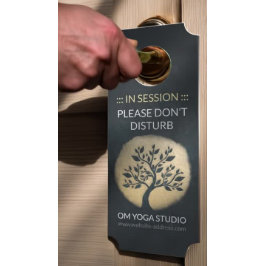 Aviso De Porta Árvore Dourada do Instrutor de Meditação do Yoga S