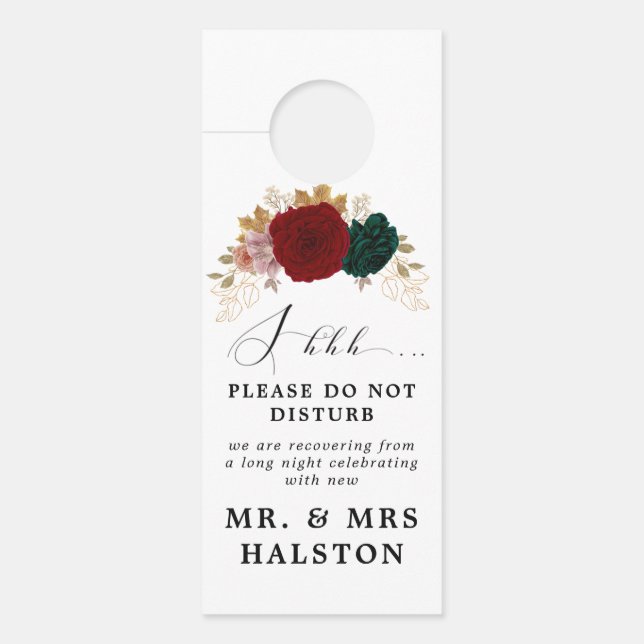 Aviso De Porta Autumunda Emerald Greeny Não Tisturbe (Frente)