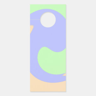 Aviso De Porta Azul verde mármore fluido boho negrito