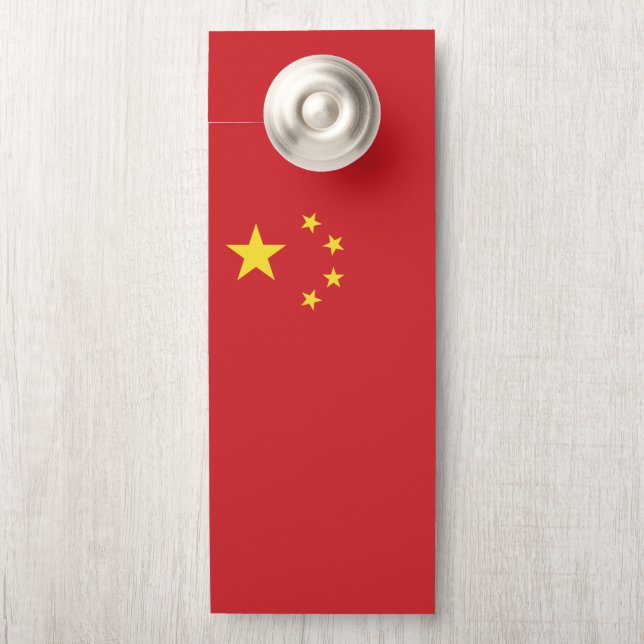 Aviso De Porta Bandeira da China (Na maçaneta)