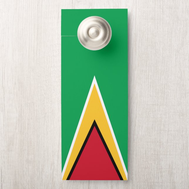 Aviso De Porta bandeira da Guiana (Na maçaneta)