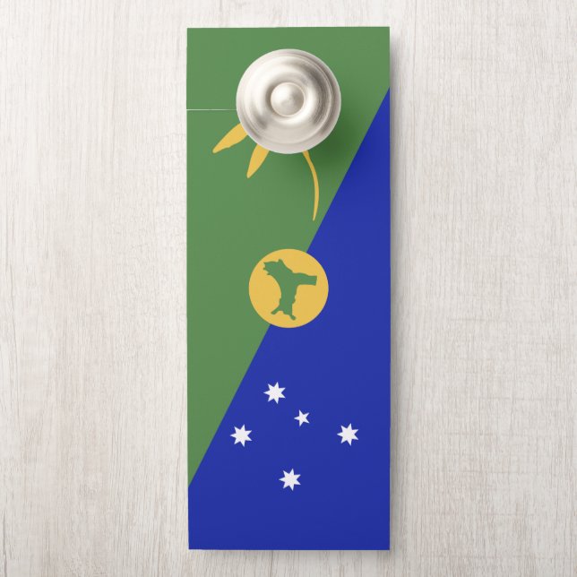 Aviso De Porta bandeira da Ilha do Natal (Na maçaneta)