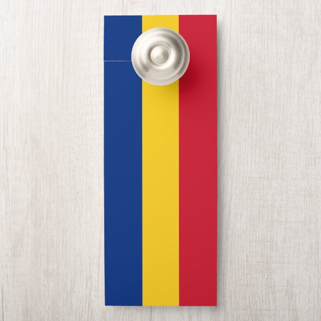 Aviso De Porta Bandeira da Romênia (Na maçaneta)