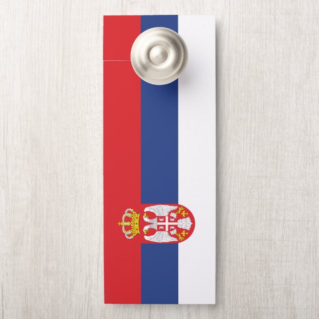 Aviso De Porta Bandeira da Sérvia (Na maçaneta)