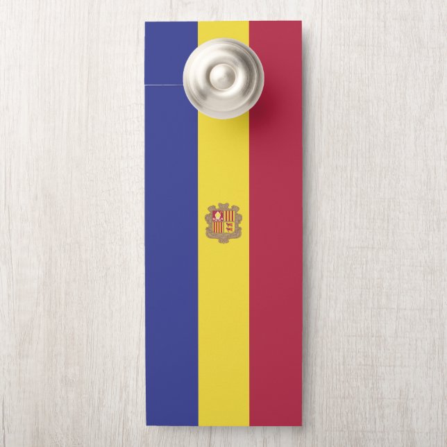 Aviso De Porta Bandeira de Andorra (Na maçaneta)