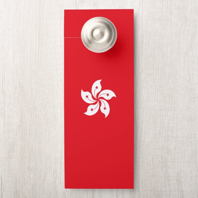 Aviso De Porta Bandeira de Hong Kong (Na maçaneta)
