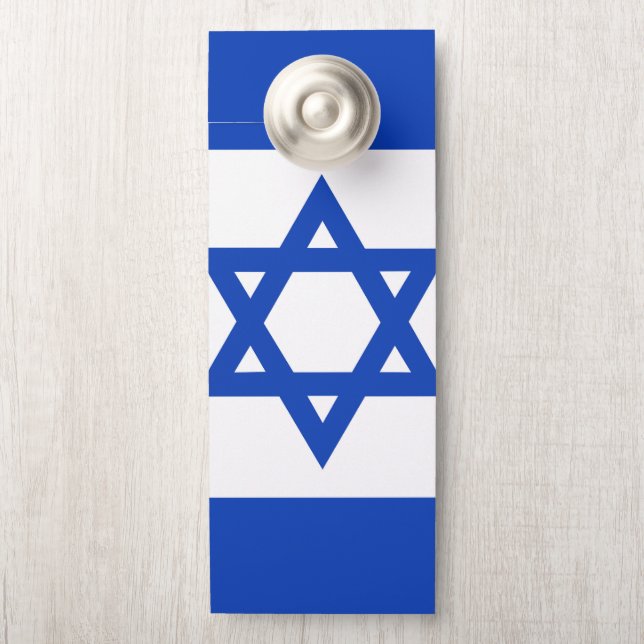 Aviso De Porta bandeira de Israel (Na maçaneta)