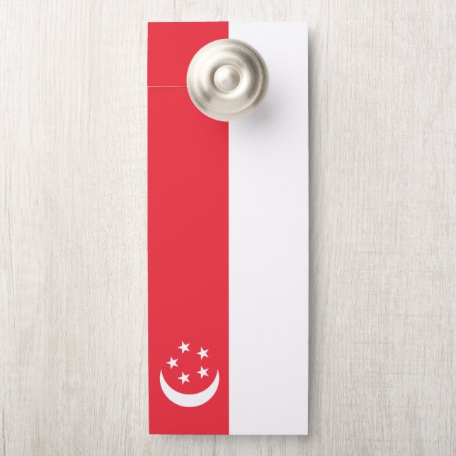 Aviso De Porta bandeira de Singapura (Na maçaneta)