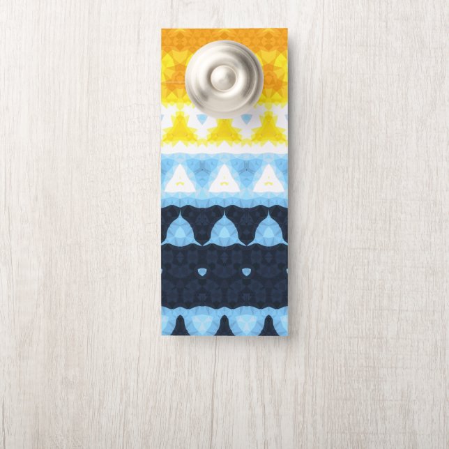 Aviso De Porta Bandeira do Orgulho Boho Groovy Geométrico Abstrat (Na maçaneta)