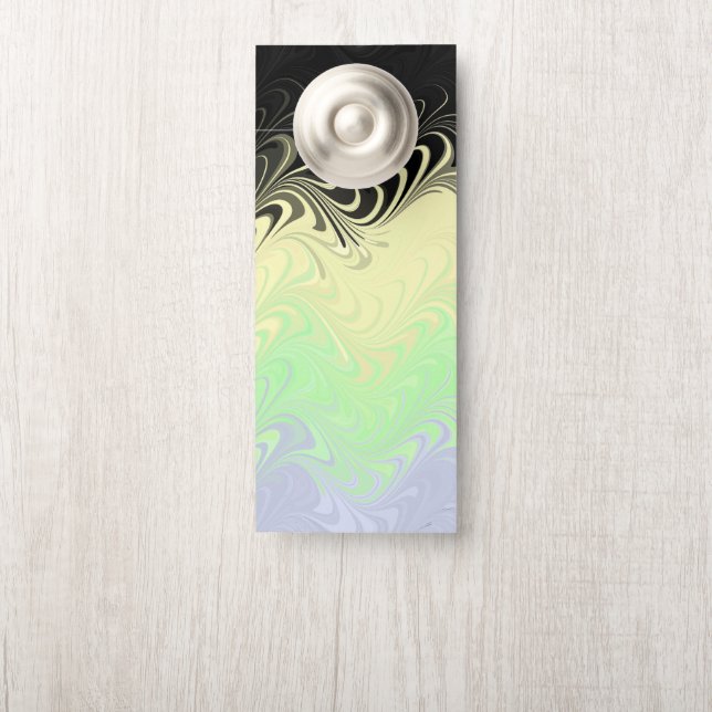 Aviso De Porta Bandeira do Orgulho Cassgender Abstrata Marmorizad (Na maçaneta)