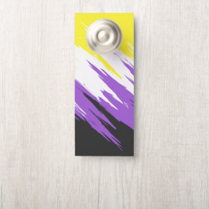 Aviso De Porta Bandeira do Orgulho ZigZag Funky Grungy Abstrato N