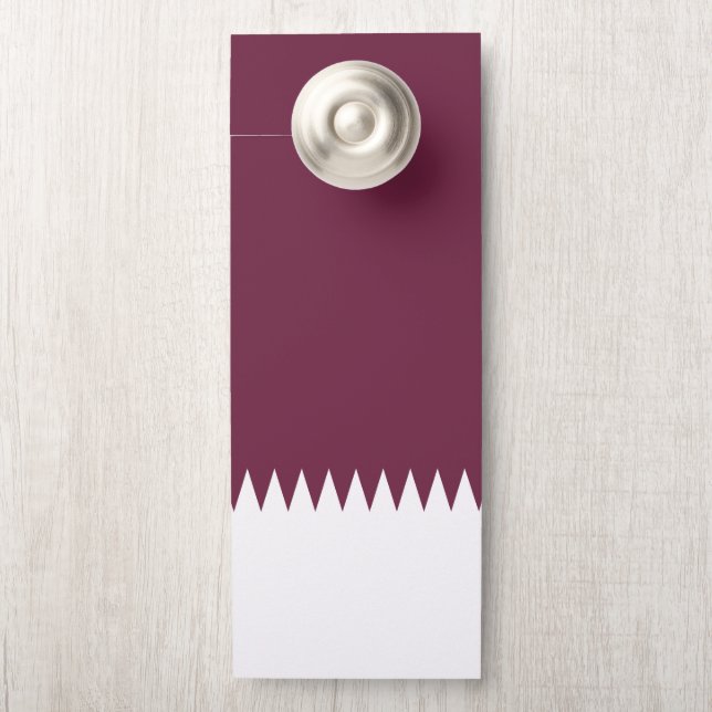 Aviso De Porta bandeira do Qatar (Na maçaneta)