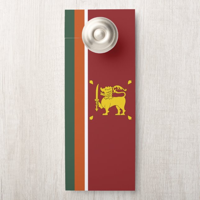 Aviso De Porta Bandeira do Sri Lanka (Na maçaneta)