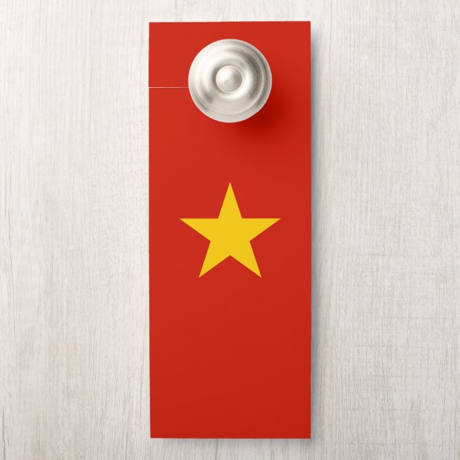 Aviso De Porta bandeira do Vietname (Na maçaneta)