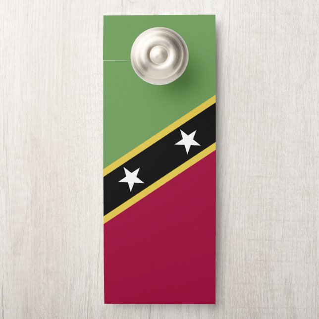 Aviso De Porta bandeira santo Kitts e Nevis (Na maçaneta)