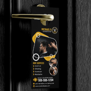 Aviso De Porta Barbearia da Moda Estilo de Cabelo Corte de Cabelo