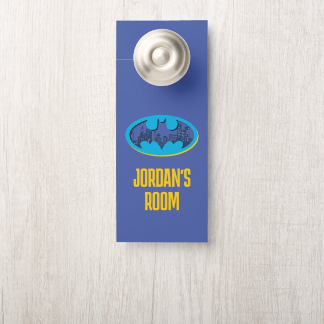 Aviso De Porta Batman | Símbolo da Cidade de Gotham (Na maçaneta)