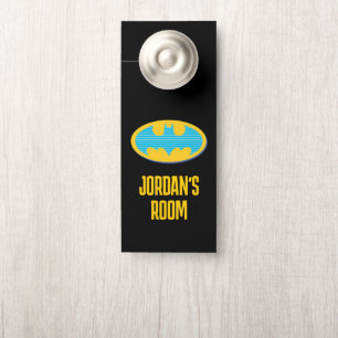 Aviso De Porta Batman Símbolo de faixas cianas