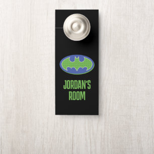 Aviso De Porta Batman Símbolo roxo e verde