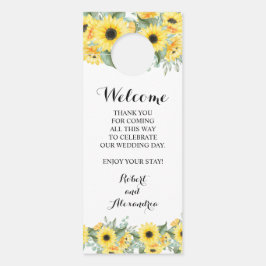 Aviso De Porta Bem-vindo e não perturbe o casamento Girassóis