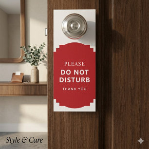 Aviso De Porta Bem-vindo Simples e Não Perturbe Reversível