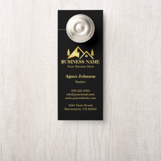 Aviso De Porta Black Gold Minimal Real Estate Agent House