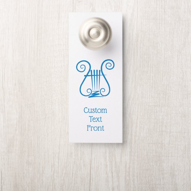 Aviso De Porta Blue Lyre (Na maçaneta)