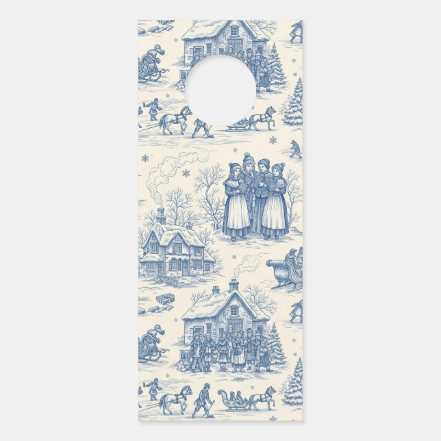 Aviso De Porta Blue Winter Toile Chinoiserie (Frente)